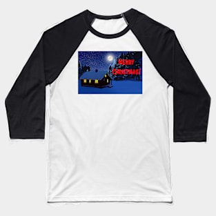 Festive Landscape Card: Merry Christmas! Baseball T-Shirt